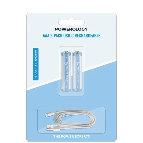 باتری قلمی و نیم قلمی پاورولوژی Pack USB-C Rechargeable دو تایی